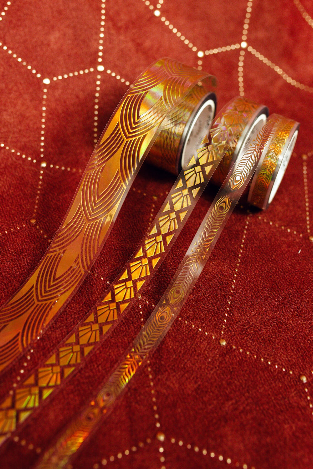 Art Deco Gold Ornament Transparent Tape Set