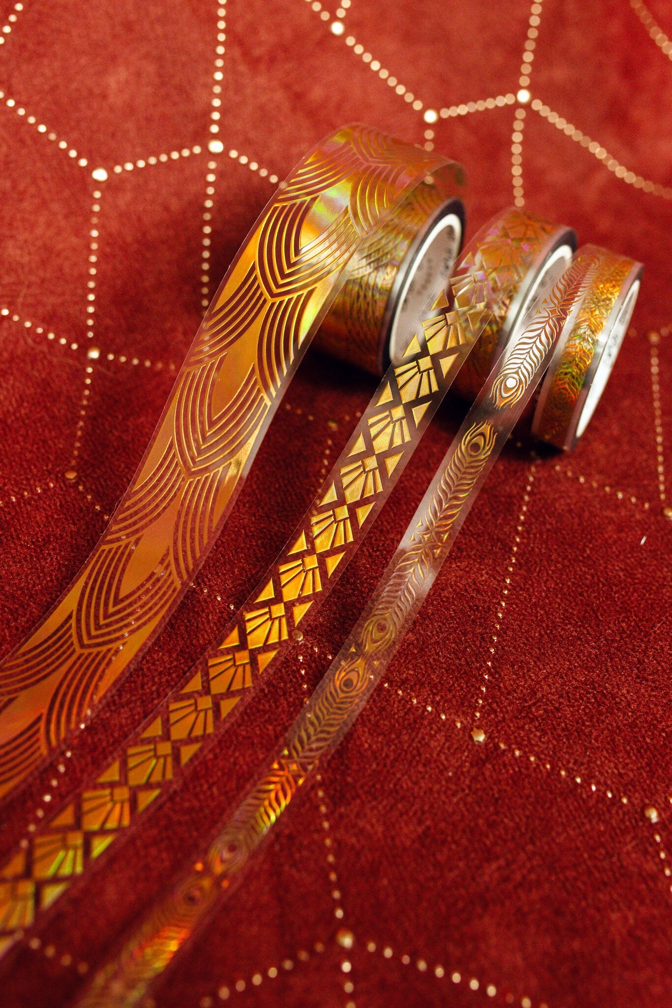 Art Deco Gold Ornament Transparent Tape Set