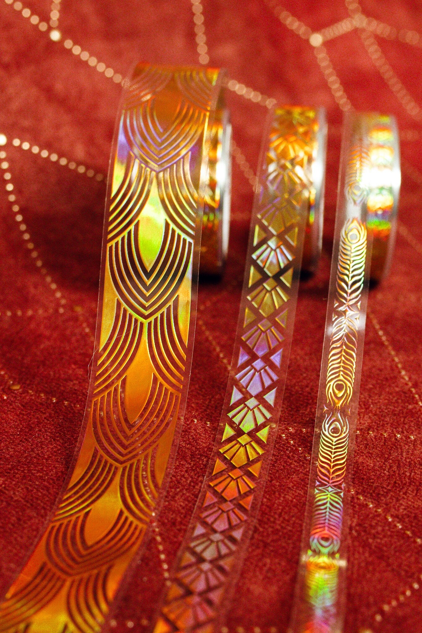 Art Deco Gold Ornament Transparent Tape Set