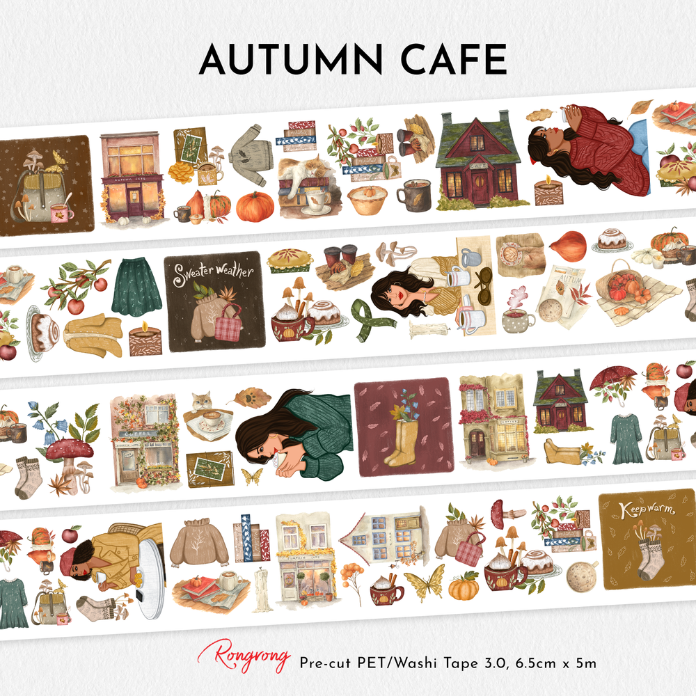 Autumn Cafe Pre-cut PET Tape [3.O]