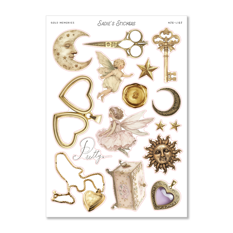Gold Memories • Trinkets & Tidbits Sticker Sheet