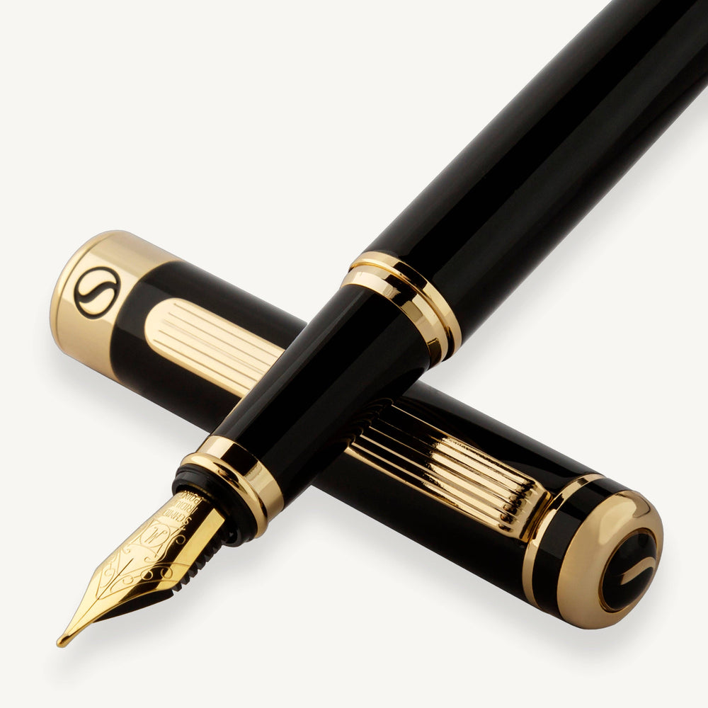 Classic Black Lacquer Fountain Pen - Extra Fine Nib