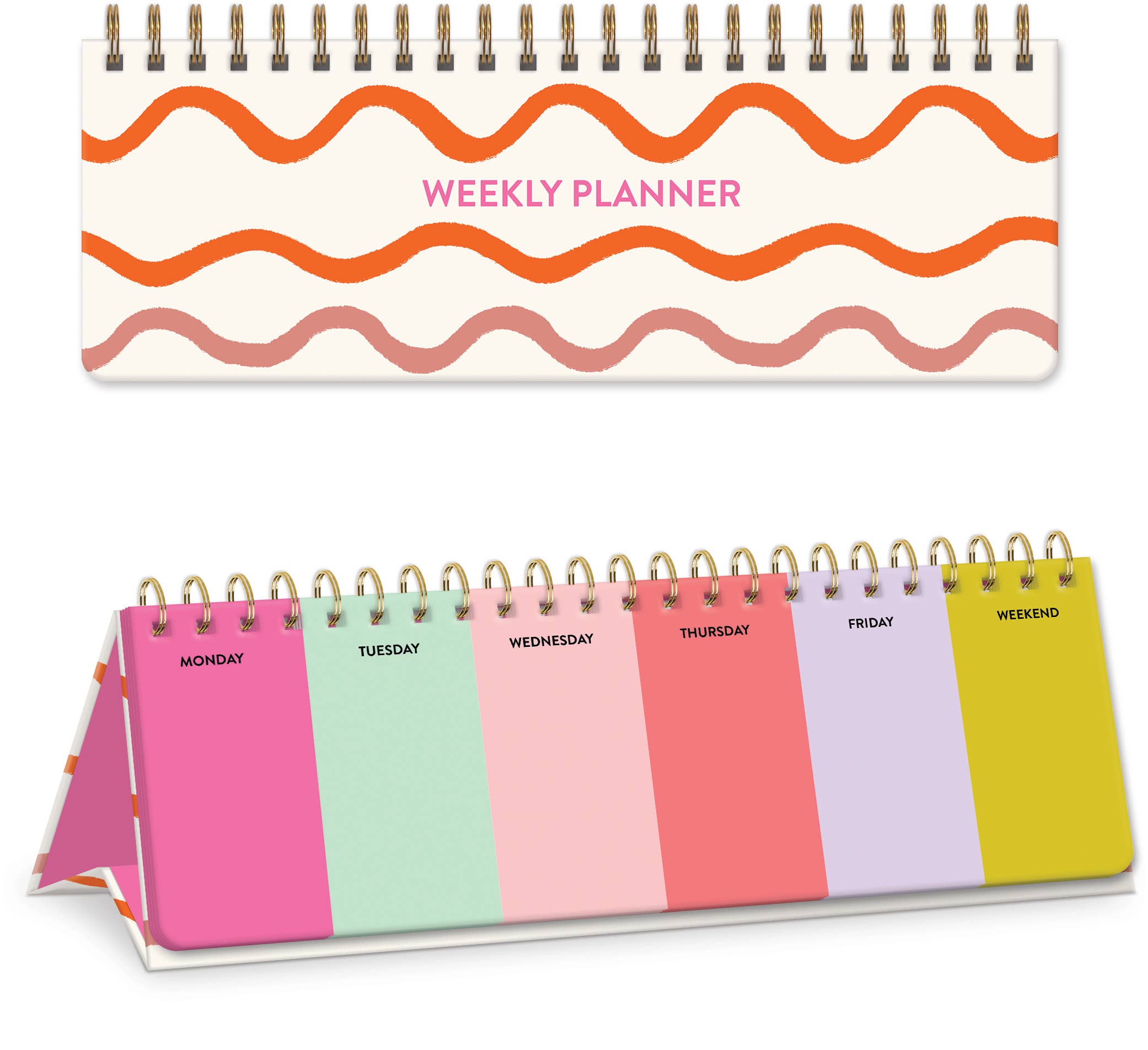 UNDATED SPIRAL DESKTOP PLANNER PLAYFUL PATTERNS SQUIGGLE