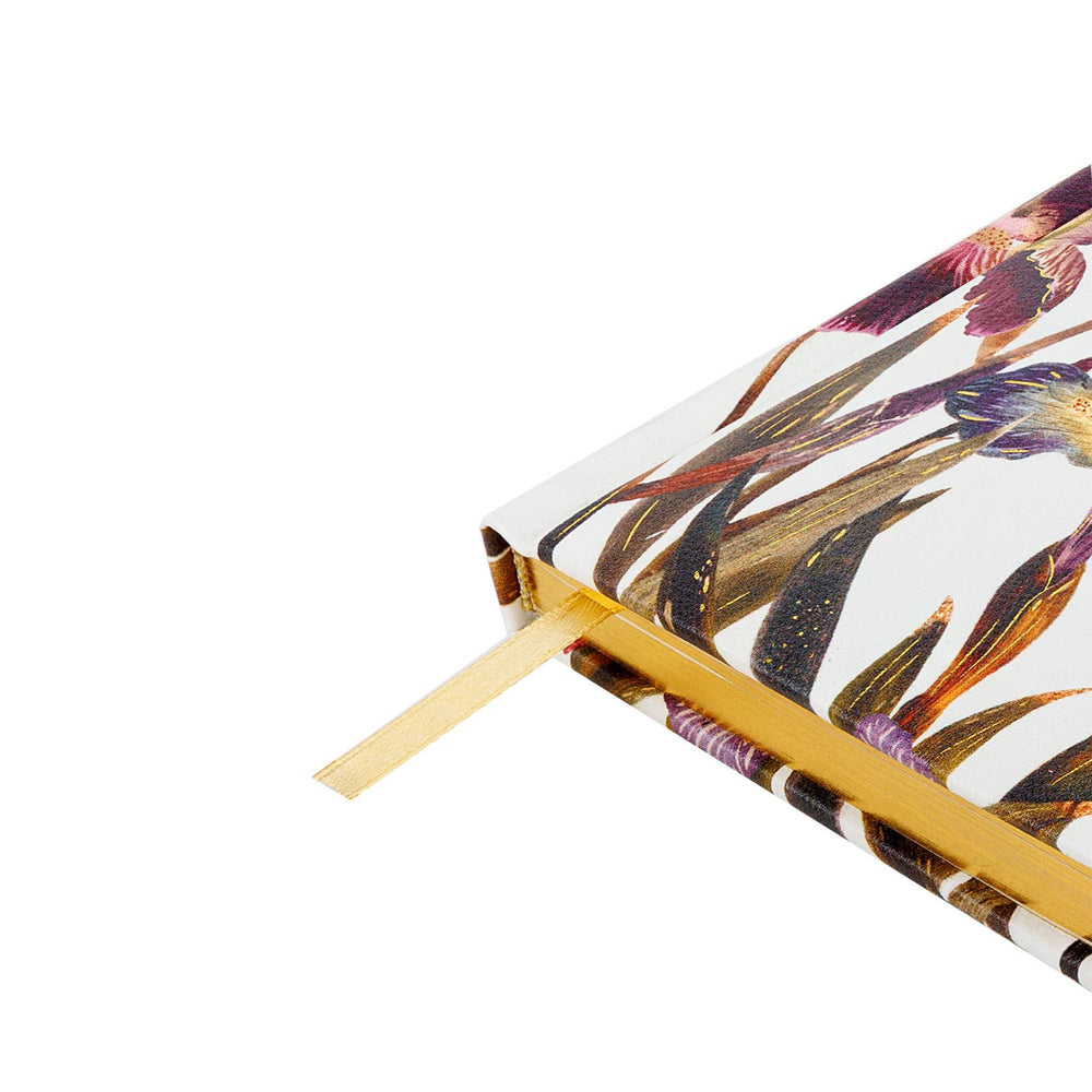 A6 Vegan Leather Hardcover Daily Planner - Irises
