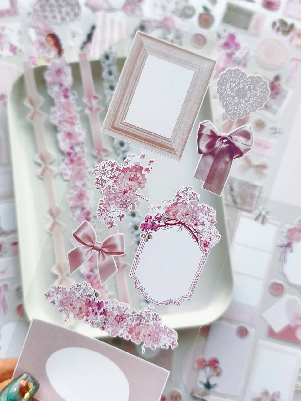 Pink Romantic - Vintage Ephemera Sticker Sheet Set