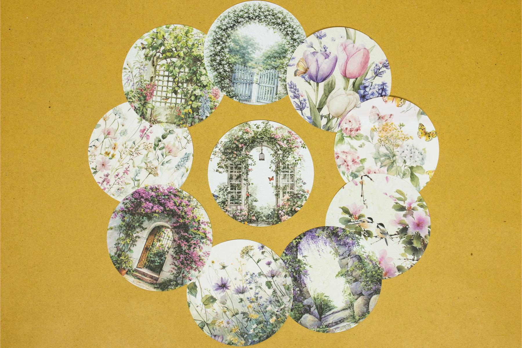 Botanical Garden Round Paper Set