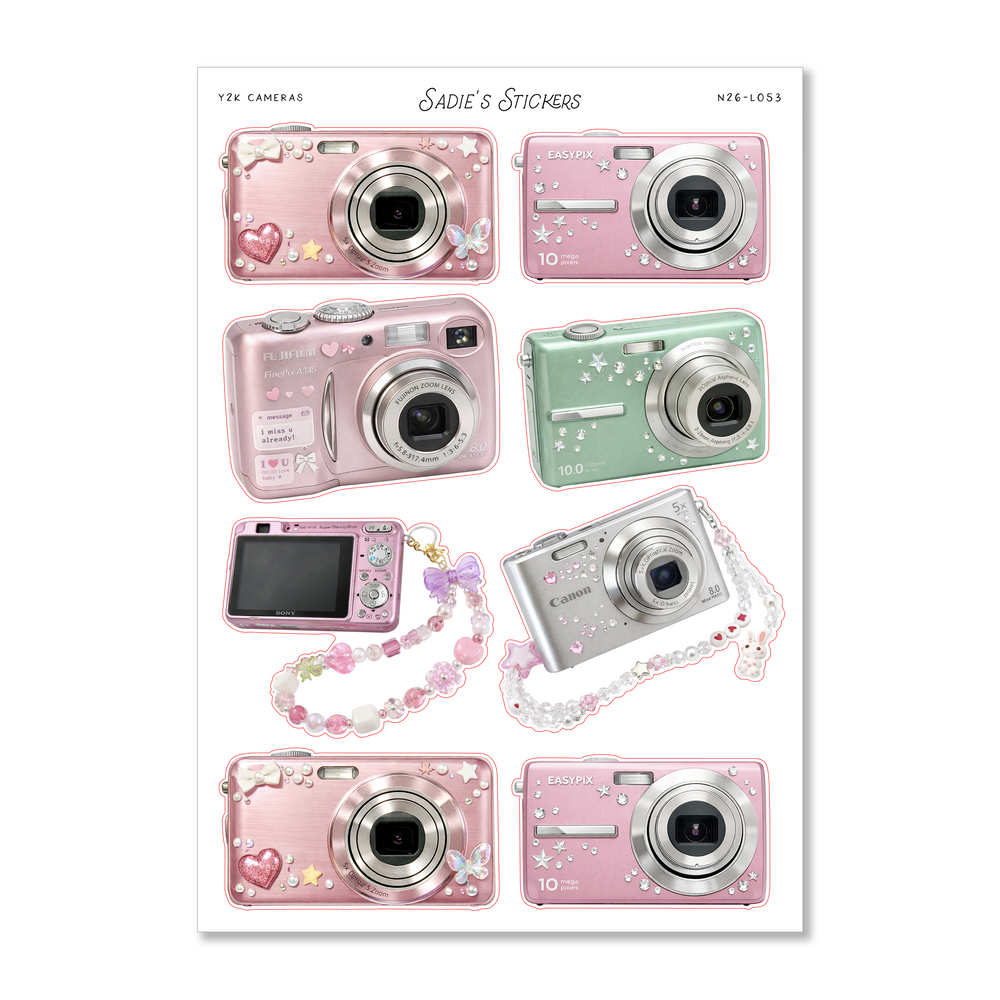 Y2K Cameras • Trinkets & Tidbits Sticker Sheet