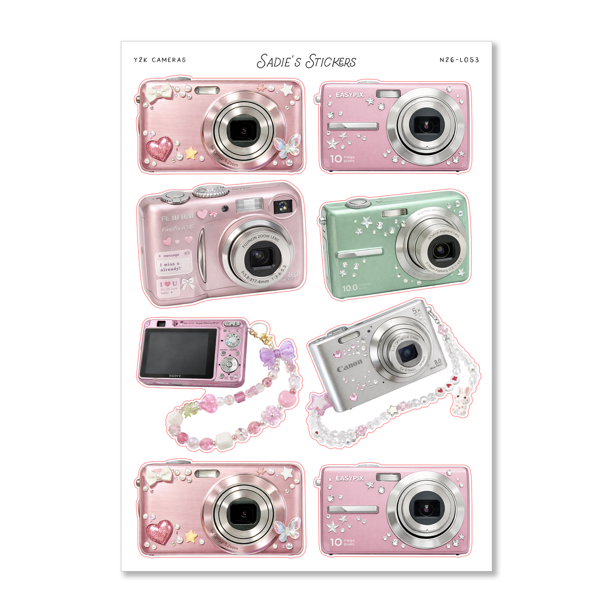 Y2K Cameras • Trinkets & Tidbits Sticker Sheet