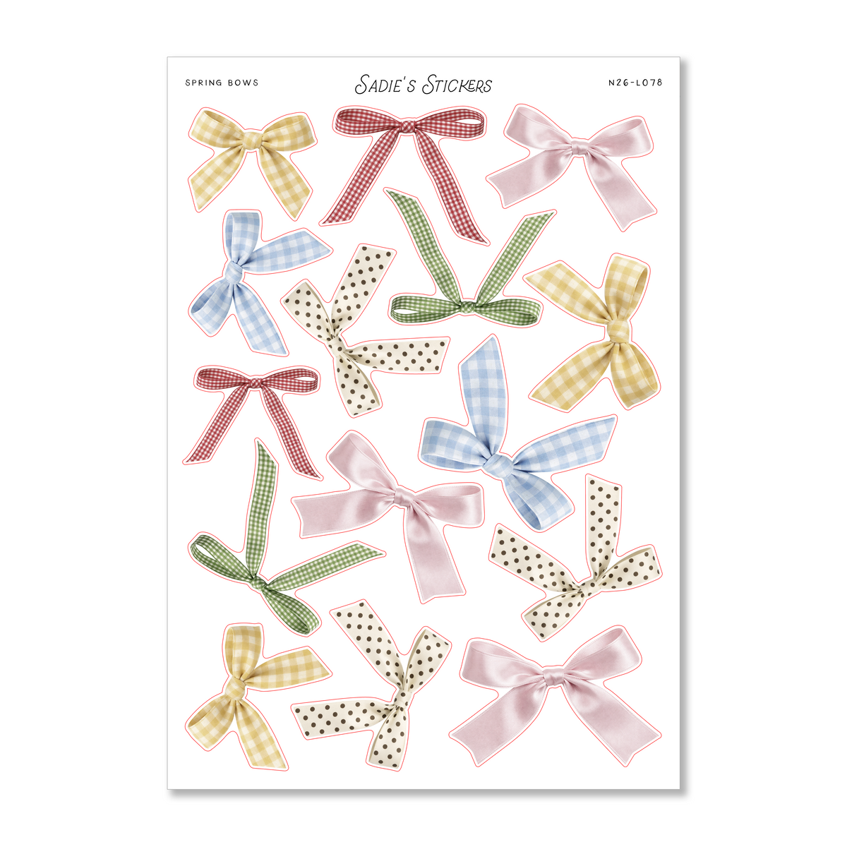 Spring Bows • Scraps & Snippings Sticker Sheet