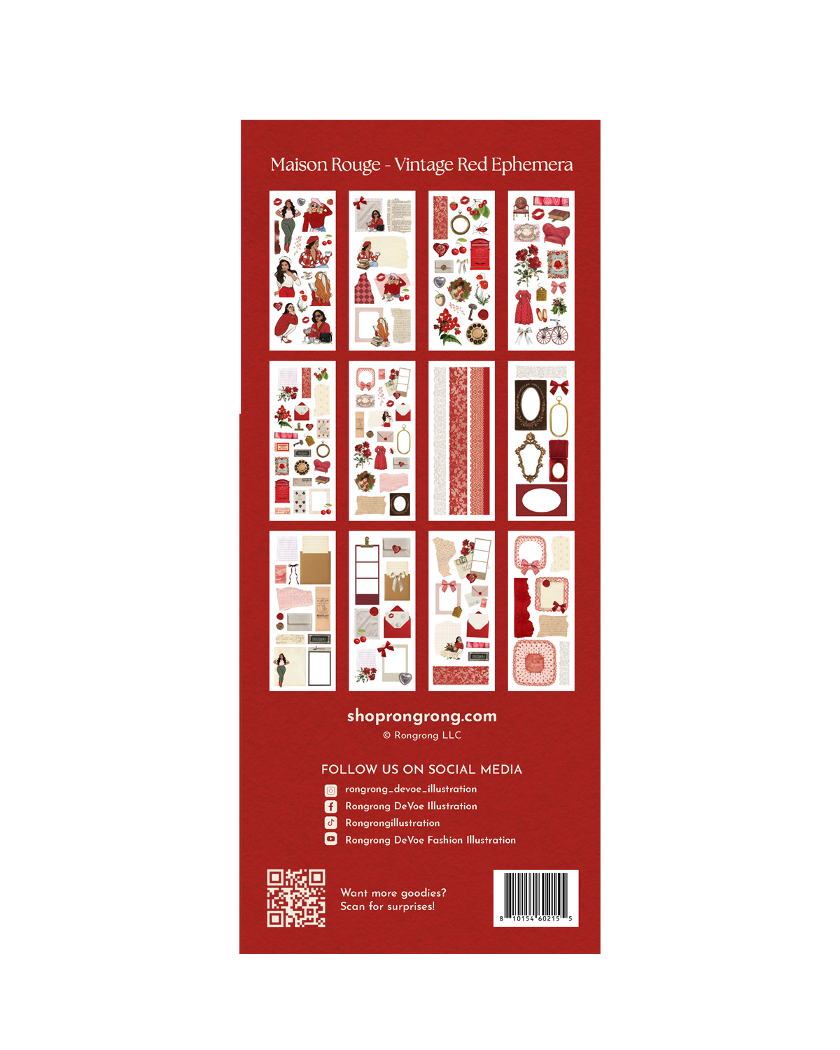 Maison Rouge - Vintage Red Ephemera Sticker Sheet Set