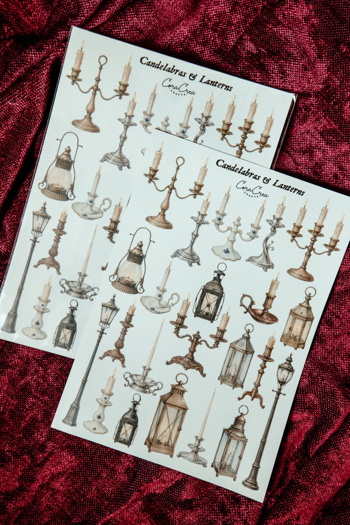 Candelabras & Lanterns Sticker Sheet - detail 1