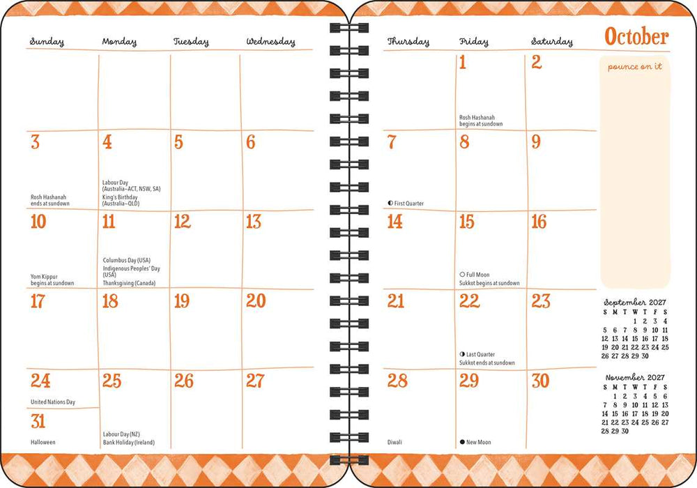 Diary of a Domestic Cat 2027 Monthly/Weekly Planner