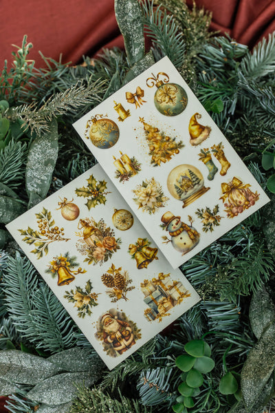 Golden Christmas Transfer Stickers (Set of 2)