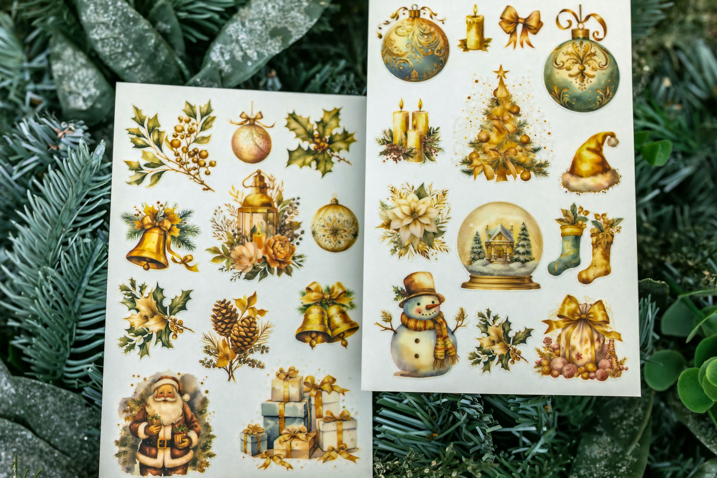 Golden Christmas Transfer Stickers (Set of 2)