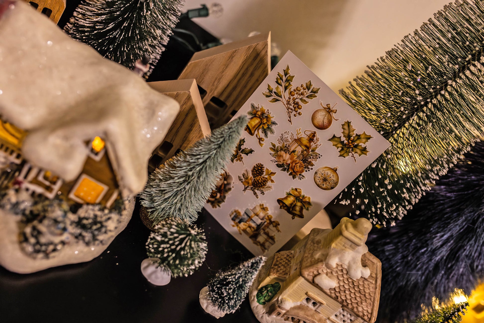 Golden Christmas Transfer Stickers (Set of 2)