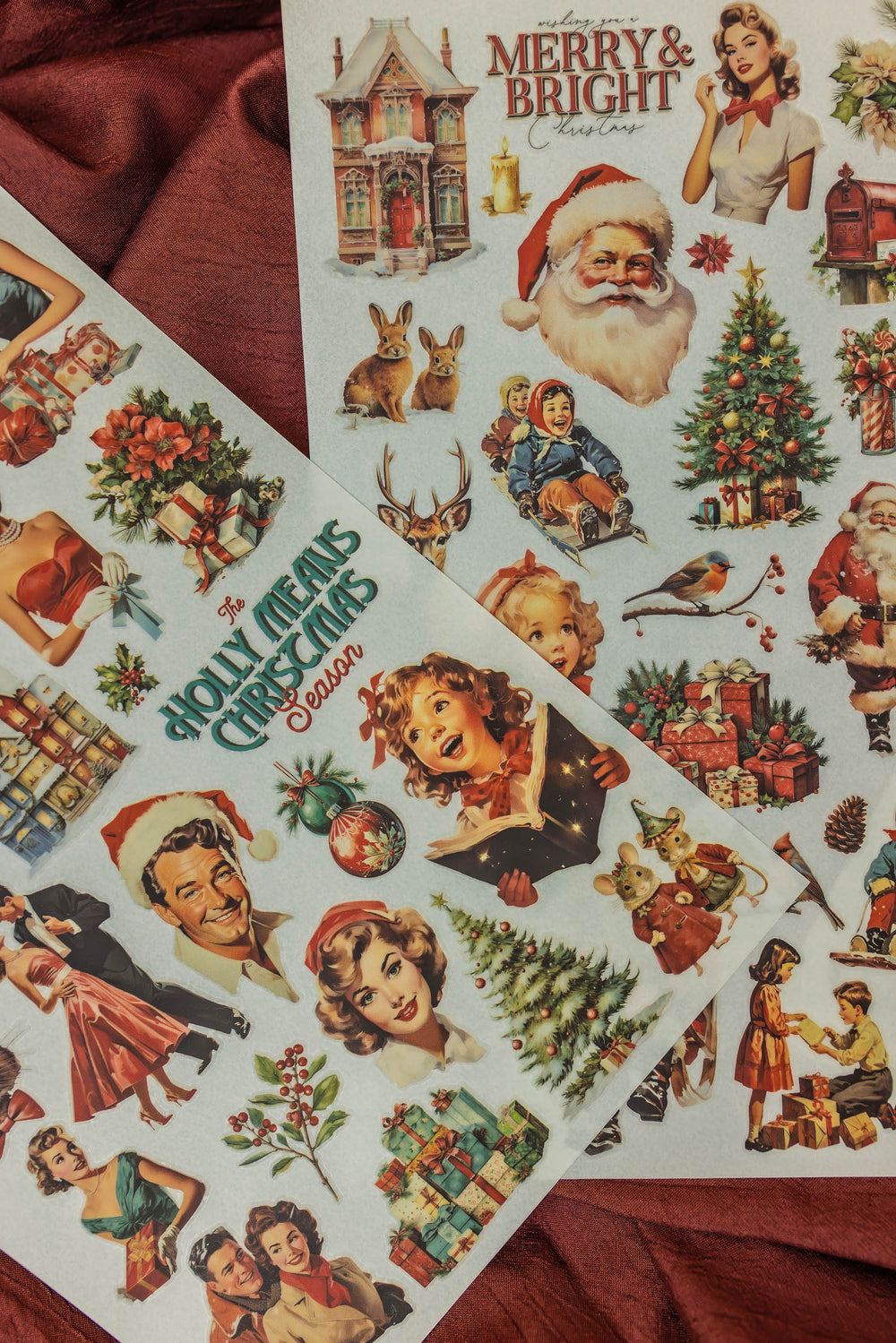 50s Christmas Transfer Stickers (Set of 3)