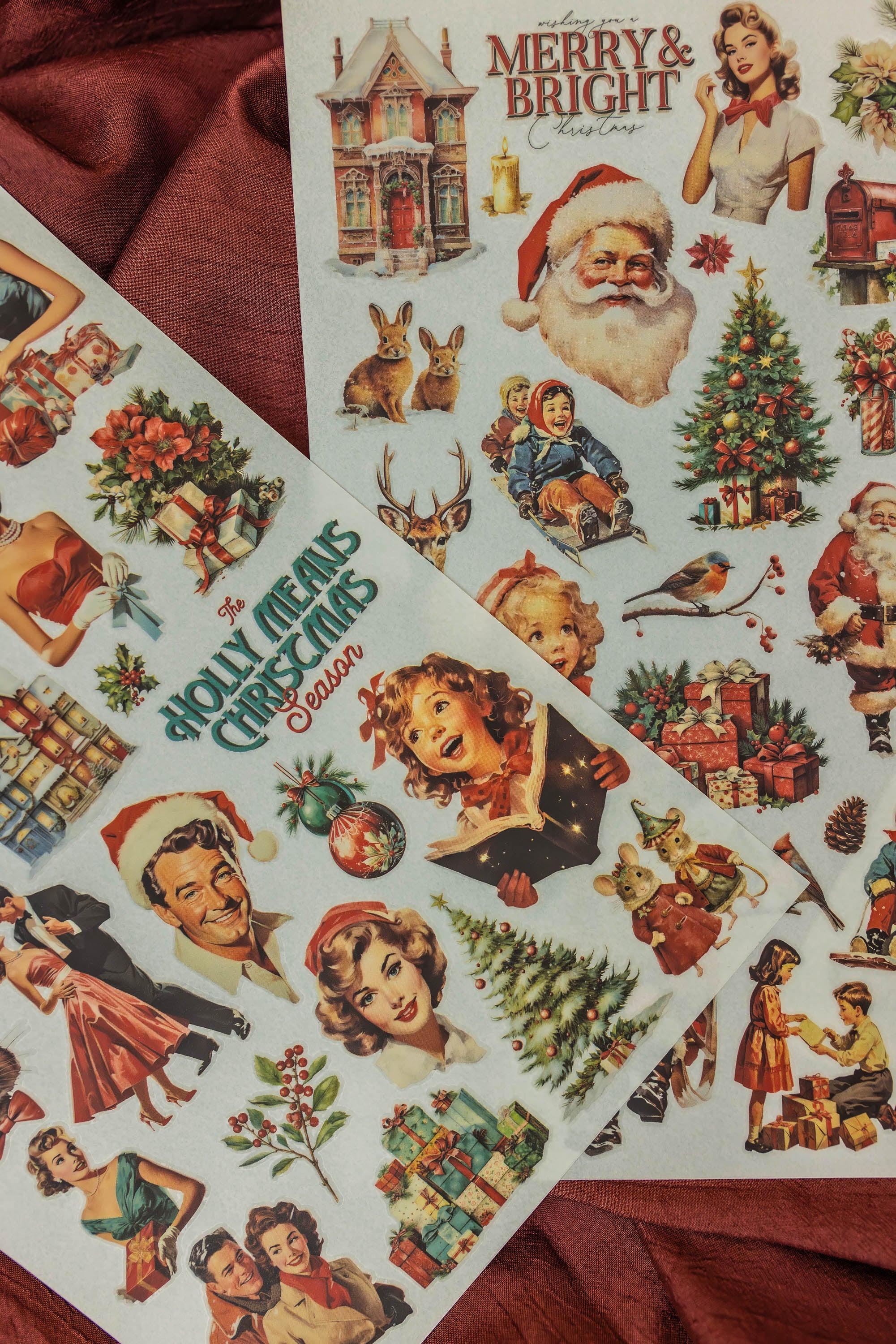 50s Christmas Transfer Stickers (Set of 3)