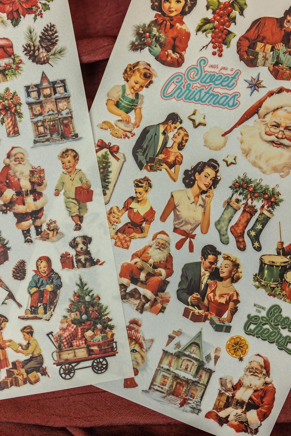 50s Christmas Transfer Stickers (Set of 3)