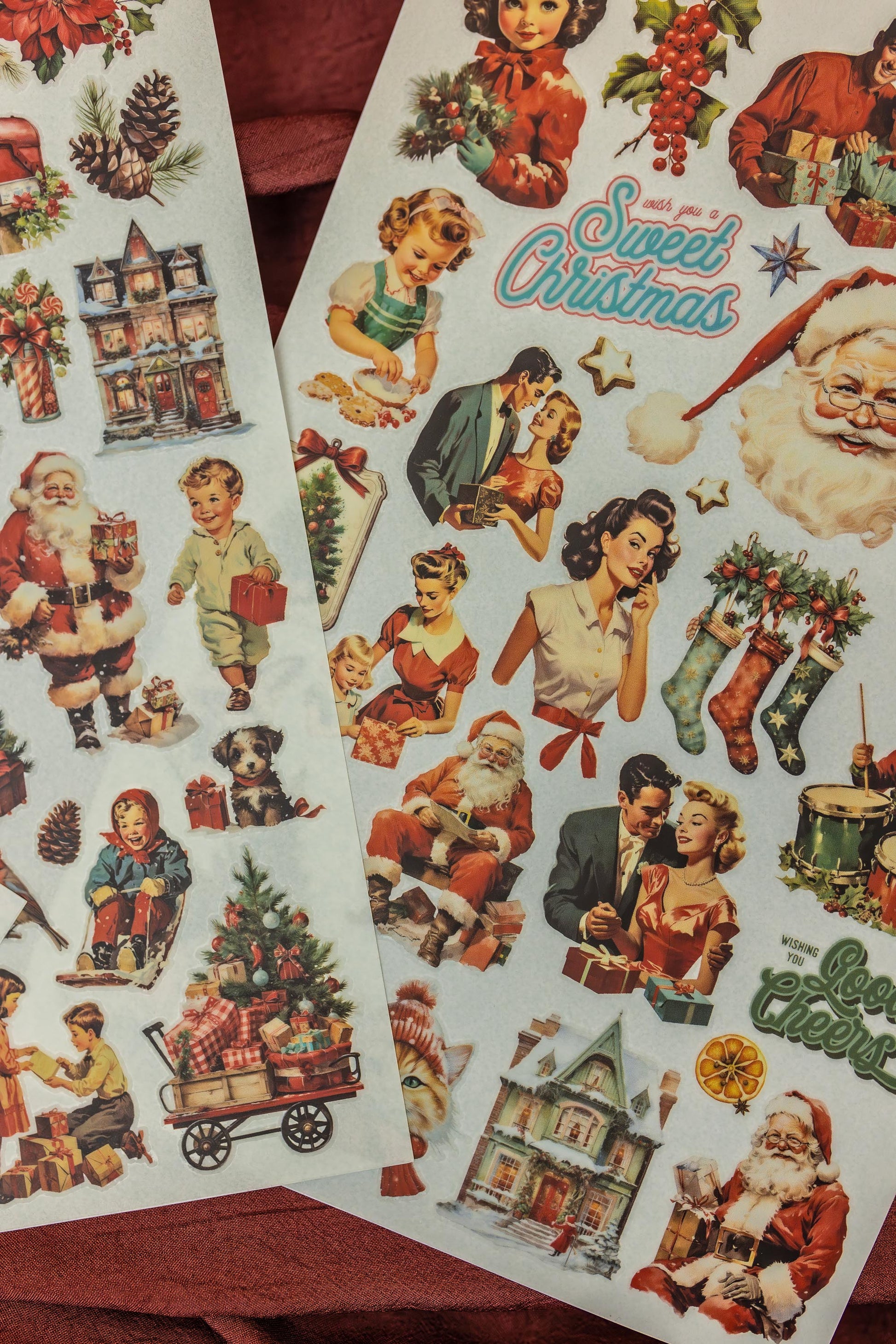 50s Christmas Transfer Stickers (Set of 3)