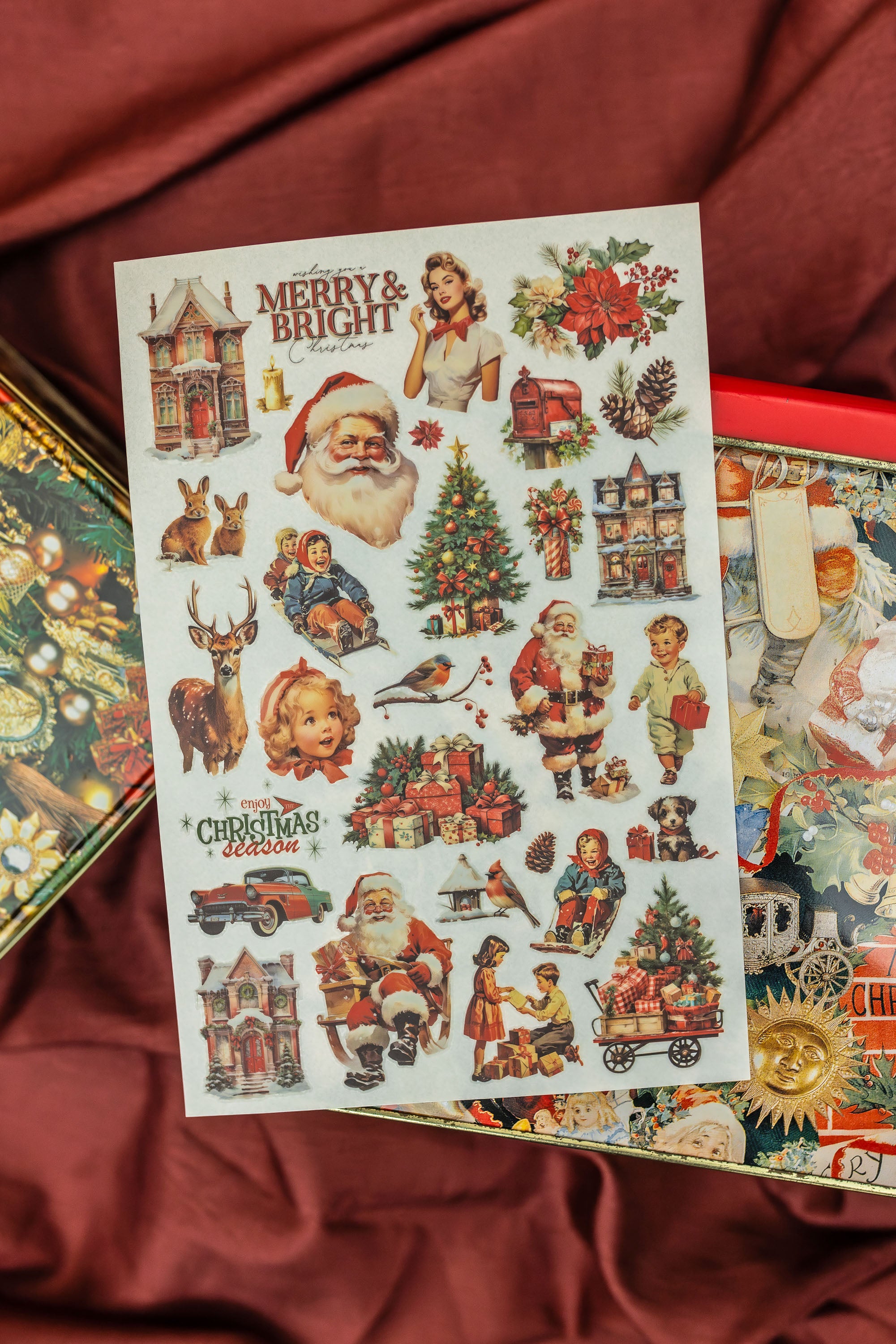 50s Christmas Transfer Stickers (Set of 3)