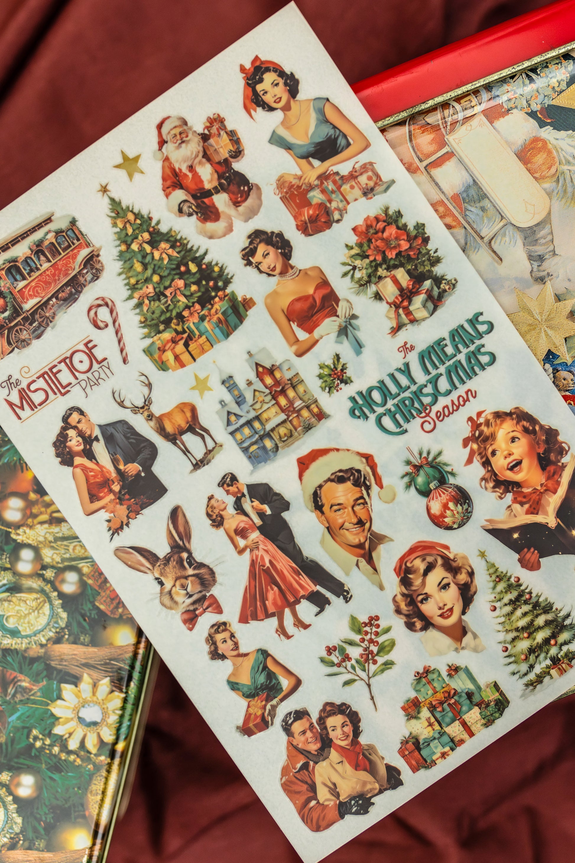 50s Christmas Transfer Stickers (Set of 3)