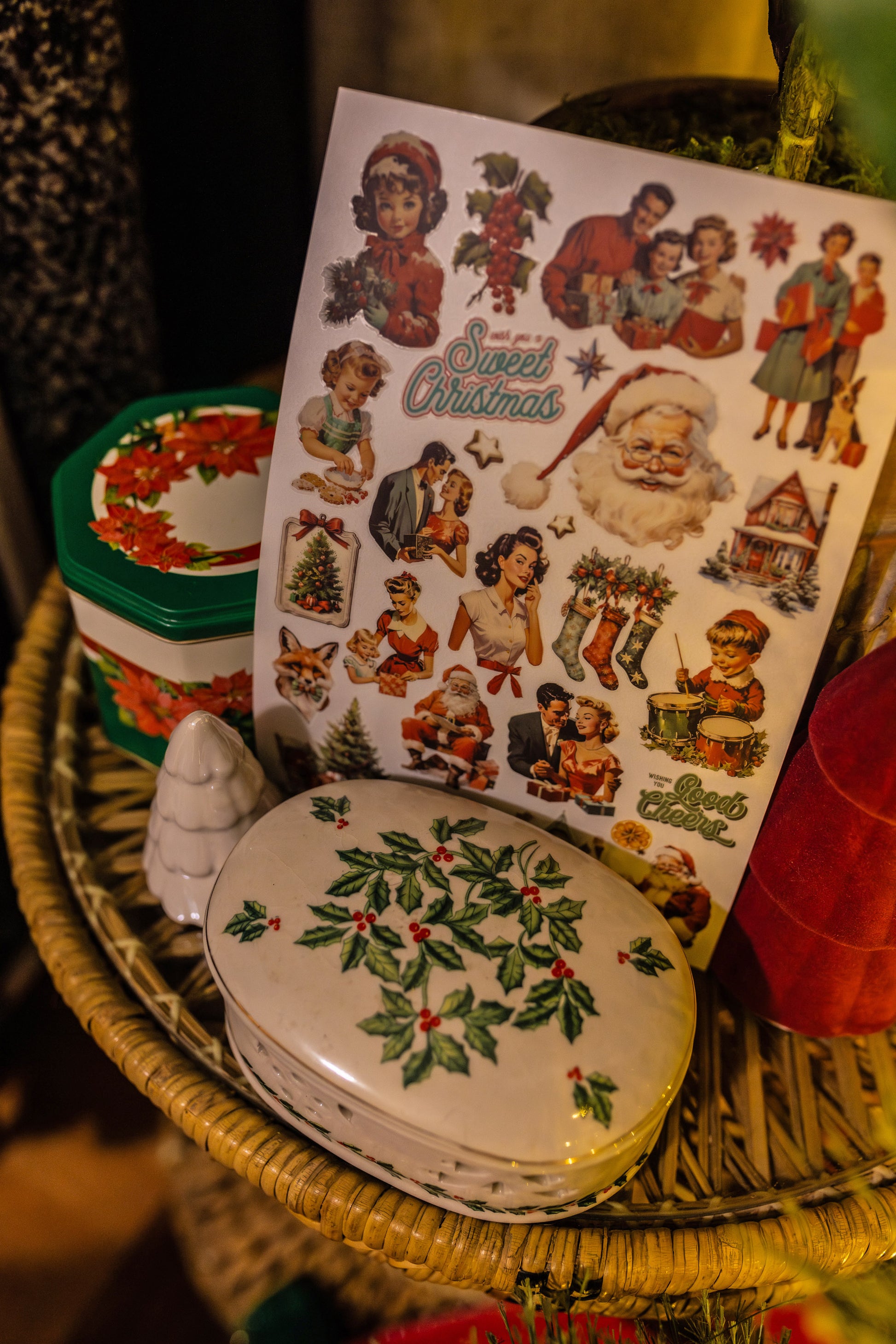 50s Christmas Transfer Stickers (Set of 3)