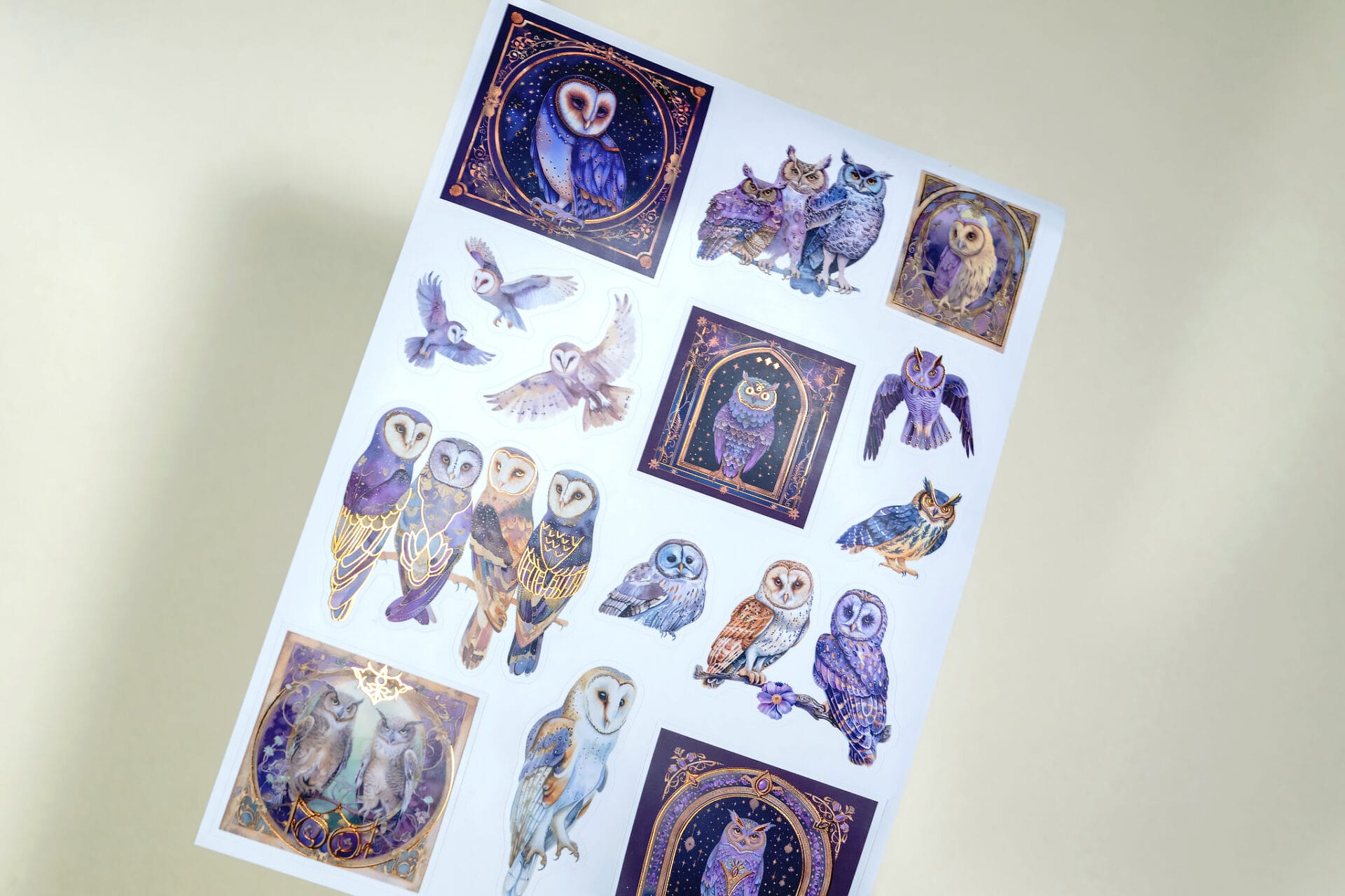 Owl Foil Sticker Sheet