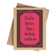 Witchy valentine notecard on brown kraft
