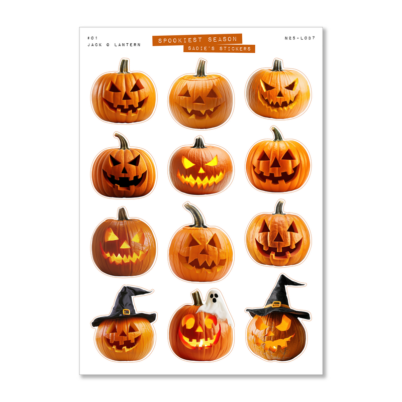 Jack o Lanterns • Spookiest Season Sticker Sheet
