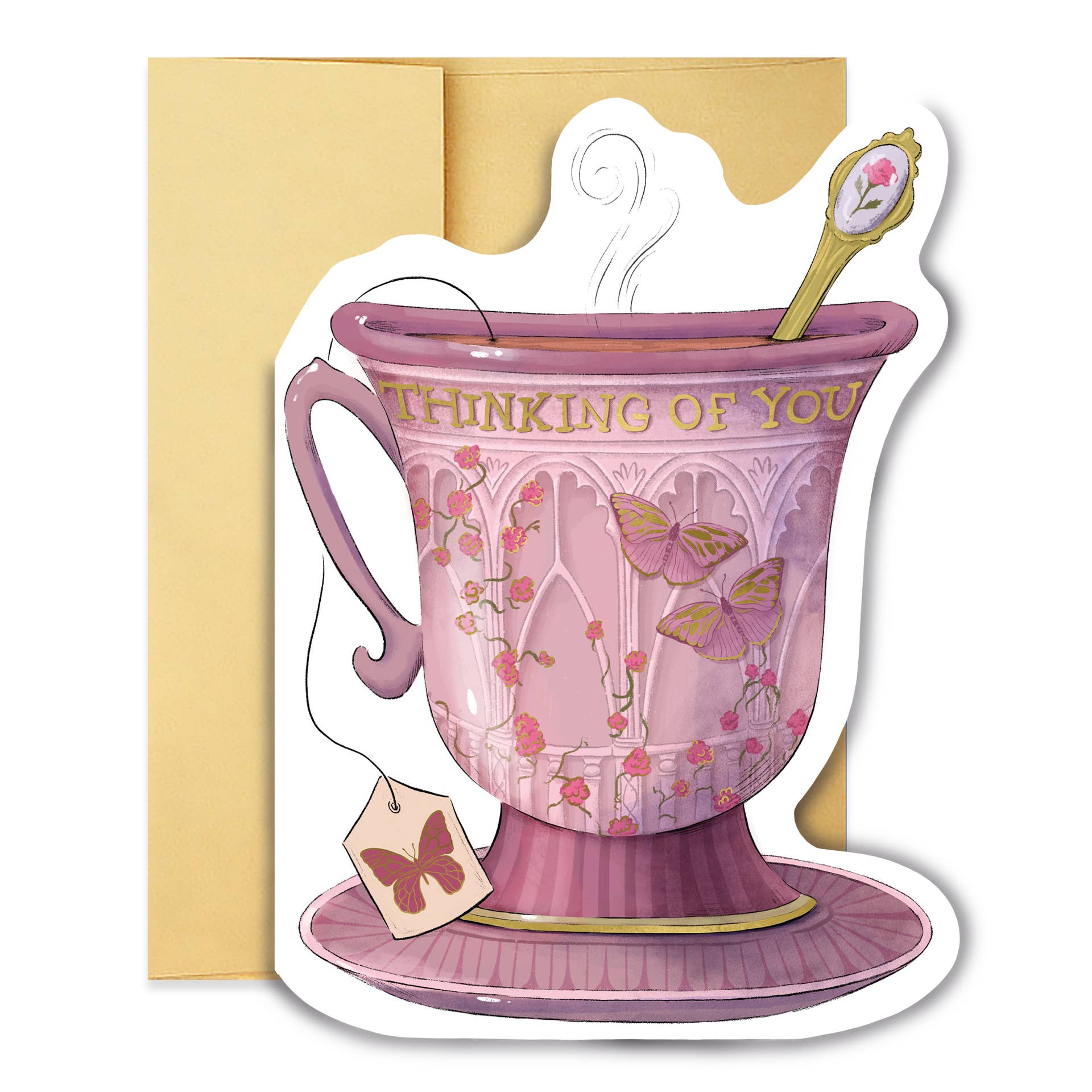 Thinking of You Teacup Diecut Card
