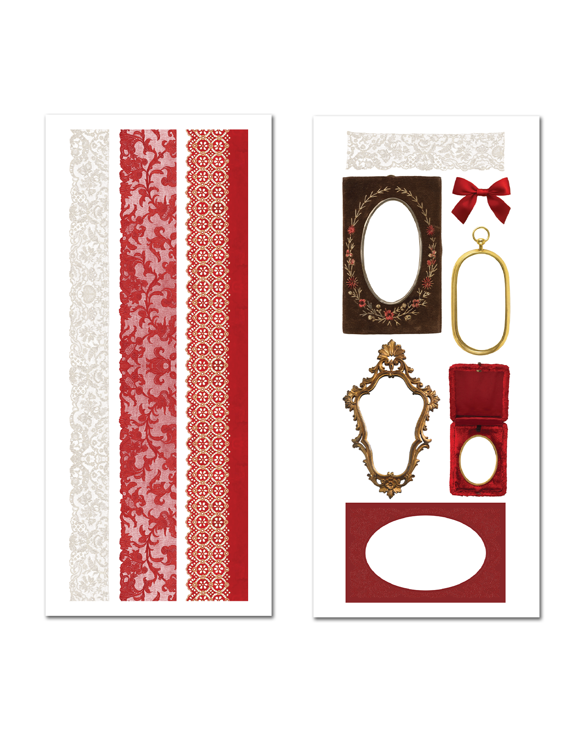 Maison Rouge - Vintage Red Ephemera Sticker Sheet Set