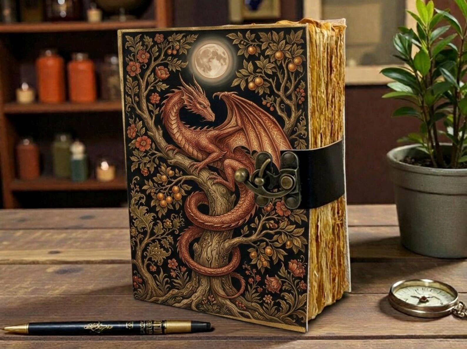 Dragon Vintage Handmade Leather Journal Grimoire