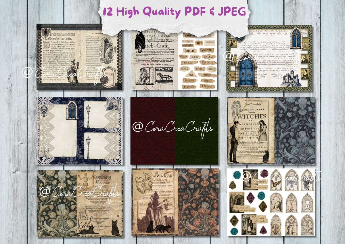 Witches & Vampires Digital Journal Kit