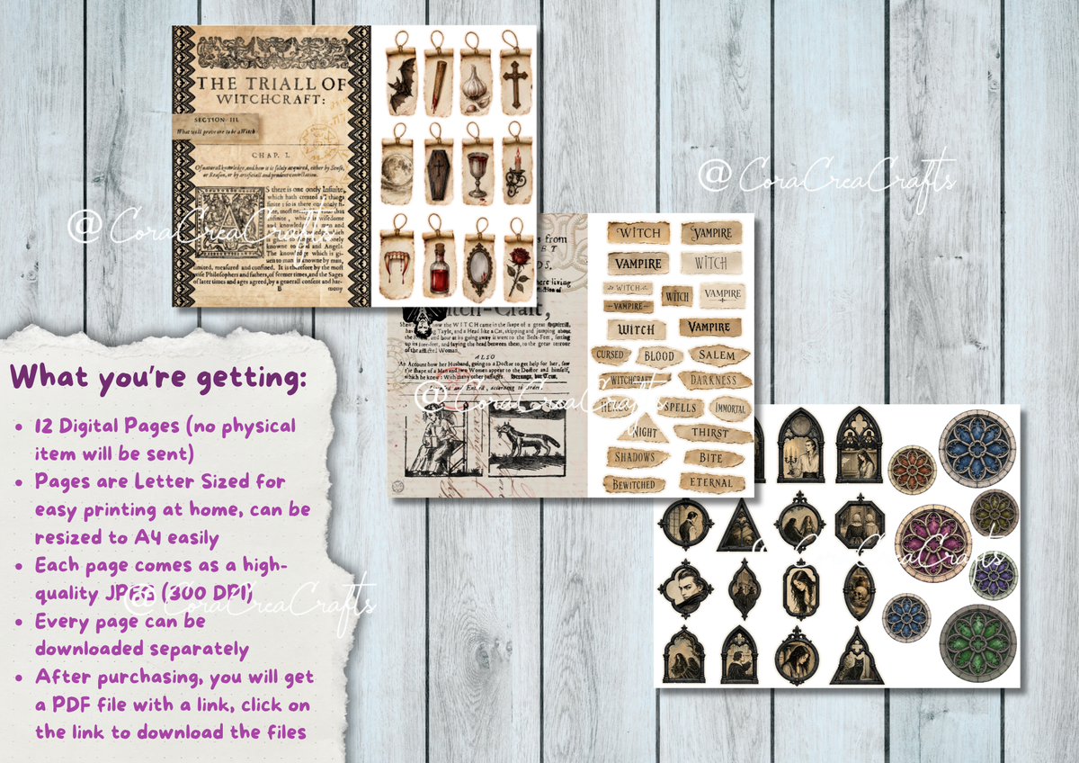 Witches & Vampires Digital Journal Kit