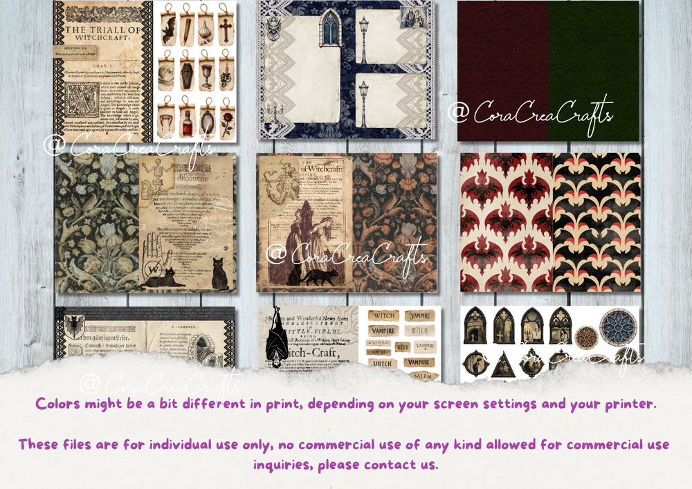 Witches & Vampires Digital Journal Kit