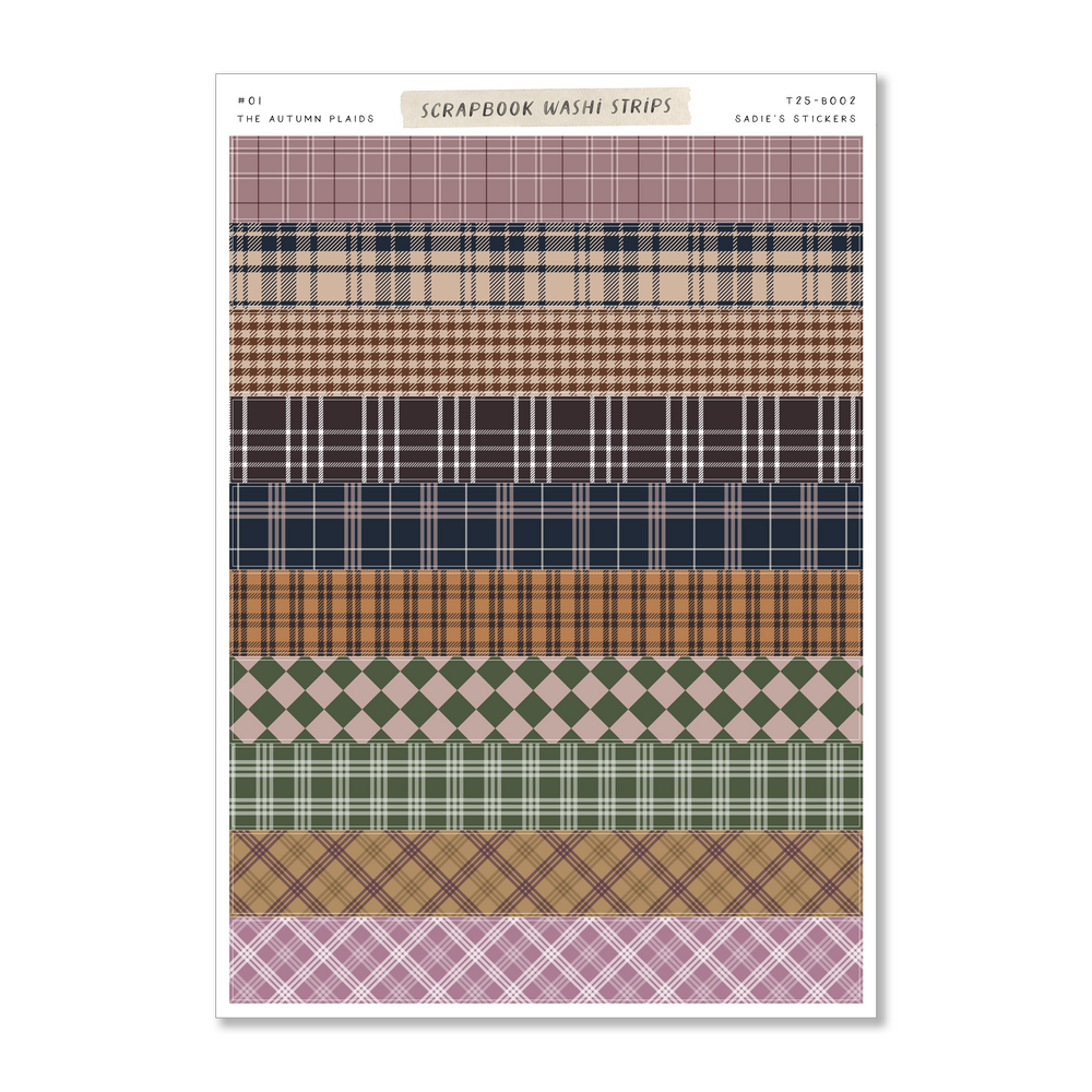 The Autumn Plaids • Scrapbook Washi Strips