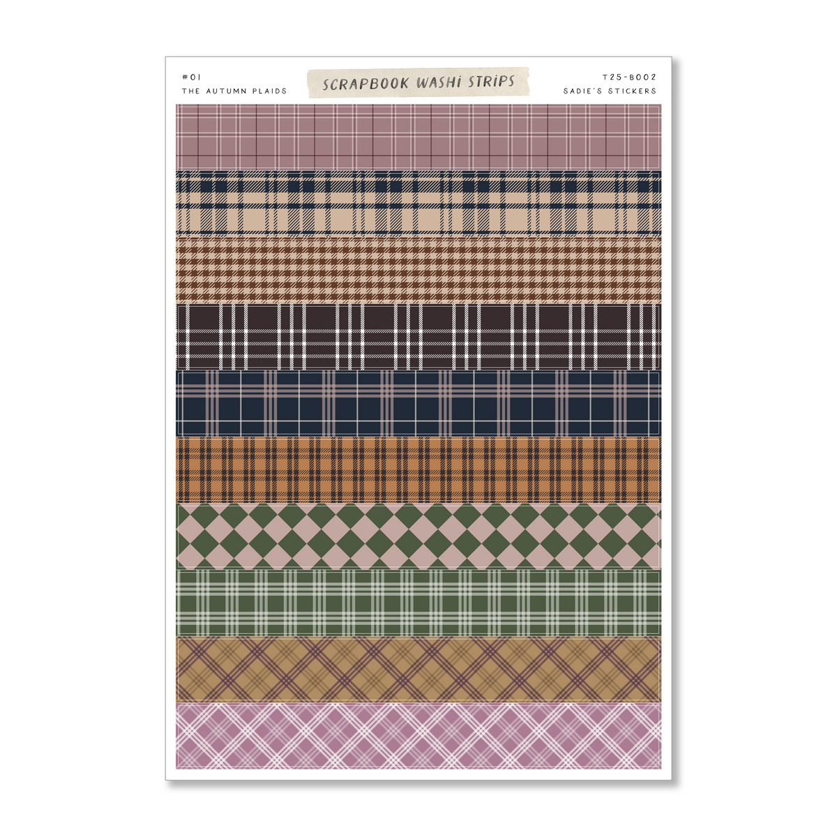 The Autumn Plaids • Scrapbook Washi Strips