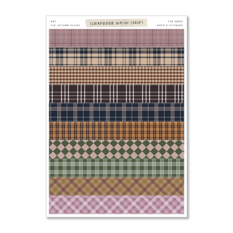 The Autumn Plaids • Scrapbook Washi Strips