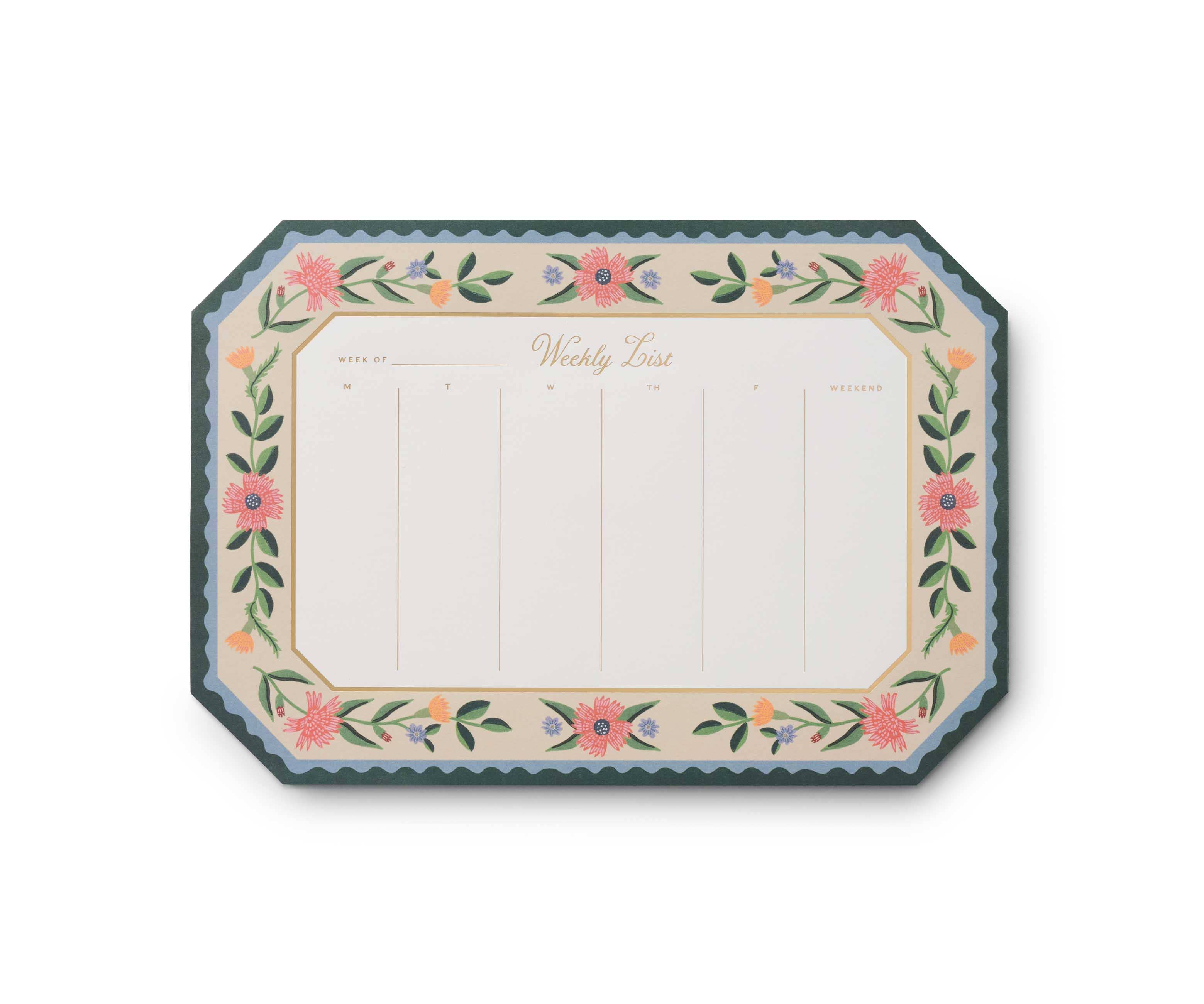 Aster Weekly Desk Pad - Rifle Paper Co - Weekly List