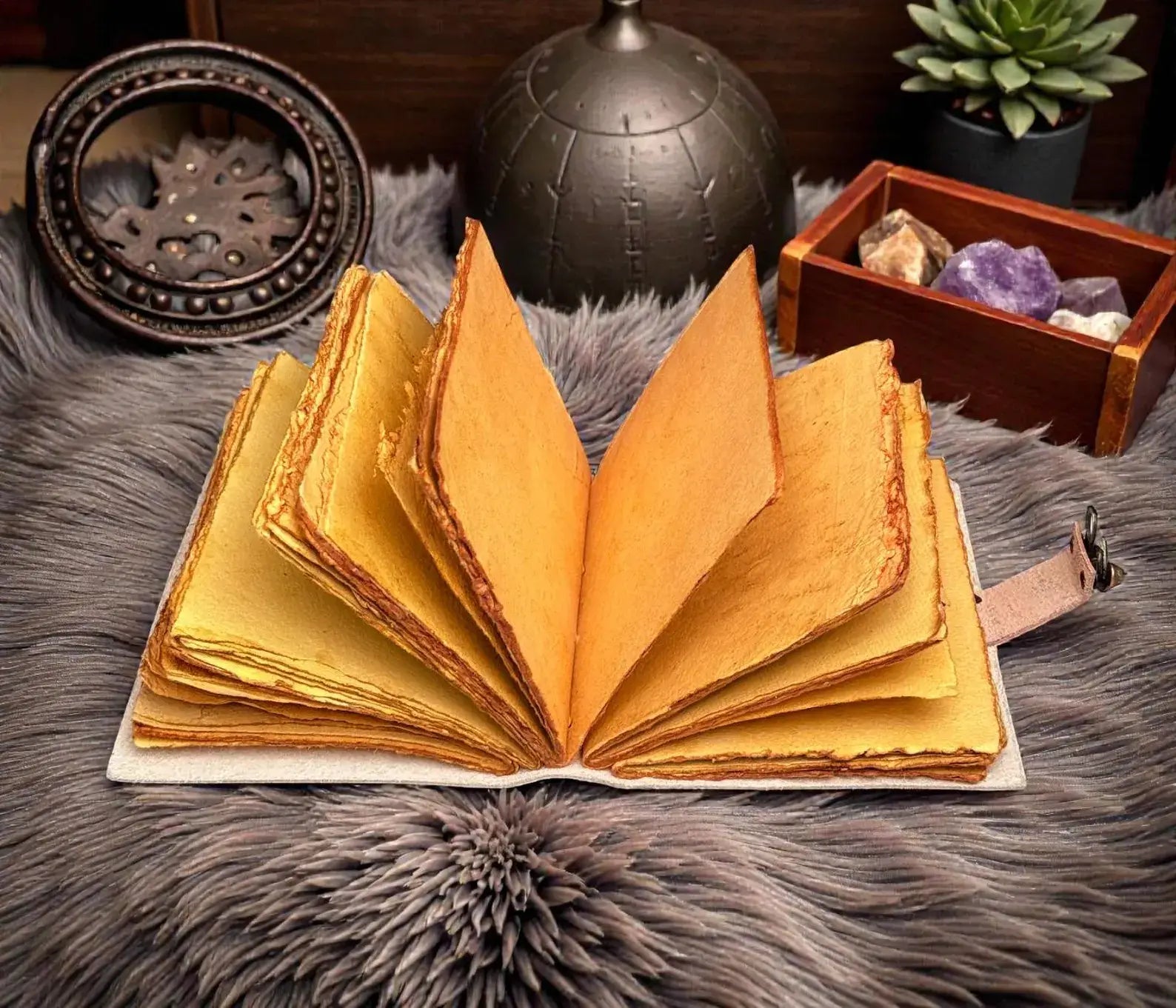Celestial Sun Vintage Handmade Leather Journal Grimoire