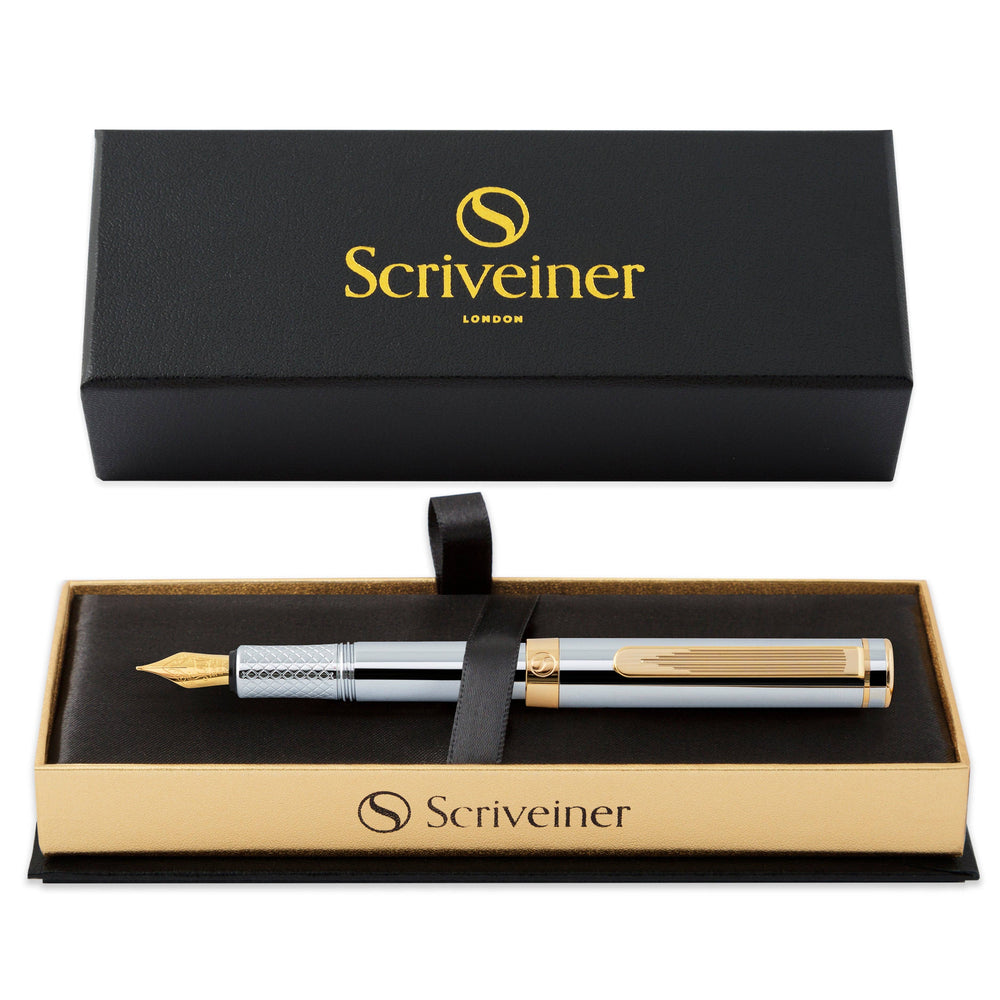 Luxury EDC Silver Gold Fountain Pen - Medium Nib