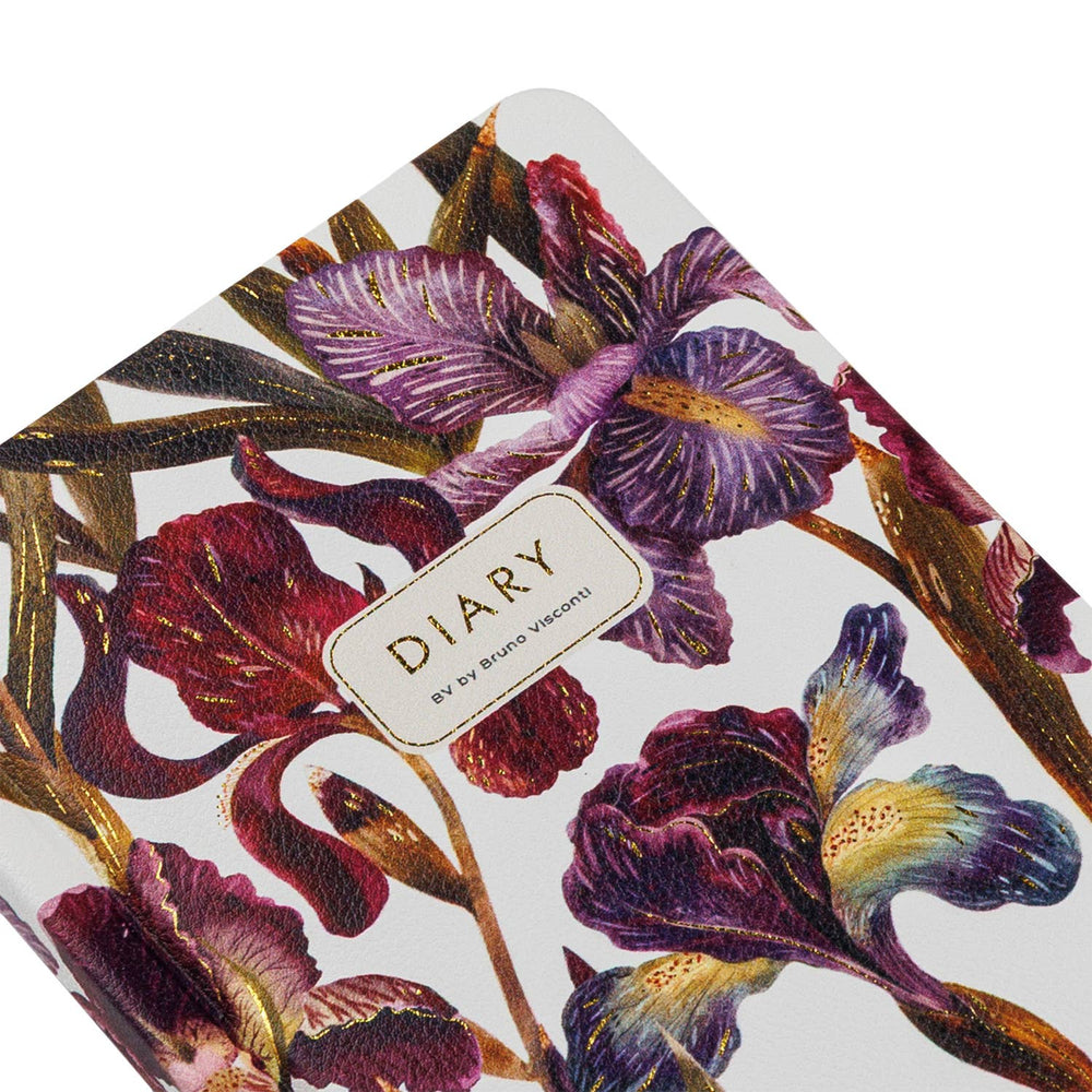 A6 Vegan Leather Hardcover Daily Planner - Irises