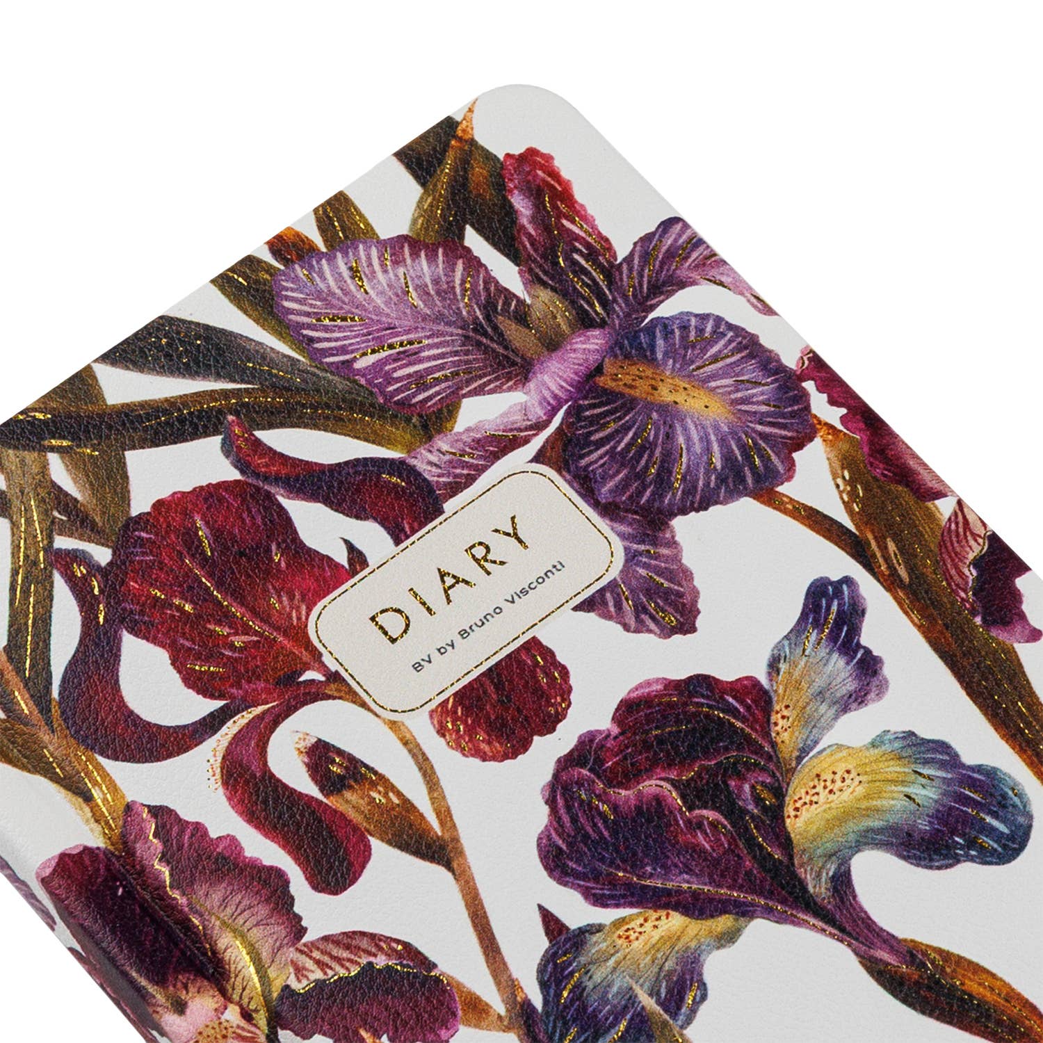 A6 Vegan Leather Hardcover Daily Planner - Irises