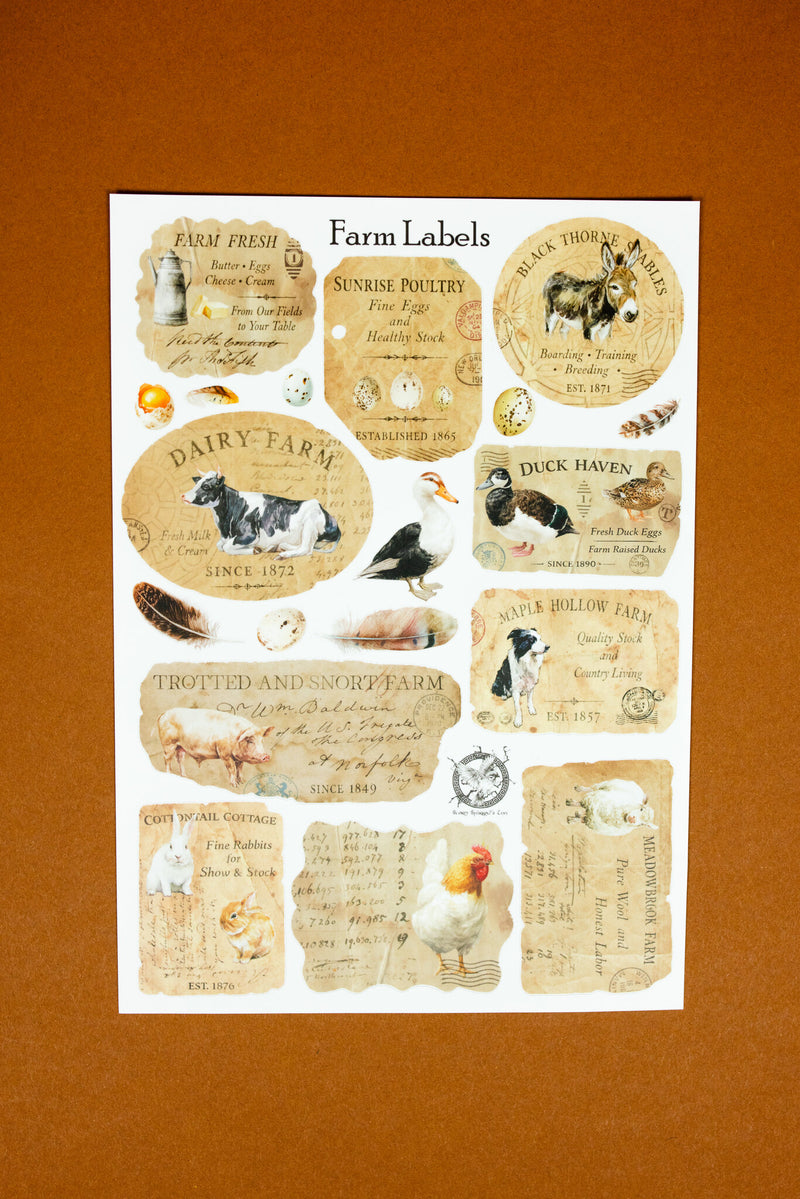 Vintage Labels & Receipts Sticker Sheet