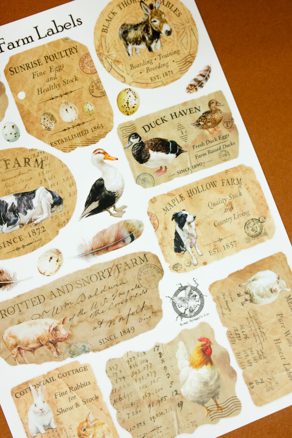 Vintage Labels & Receipts Sticker Sheet