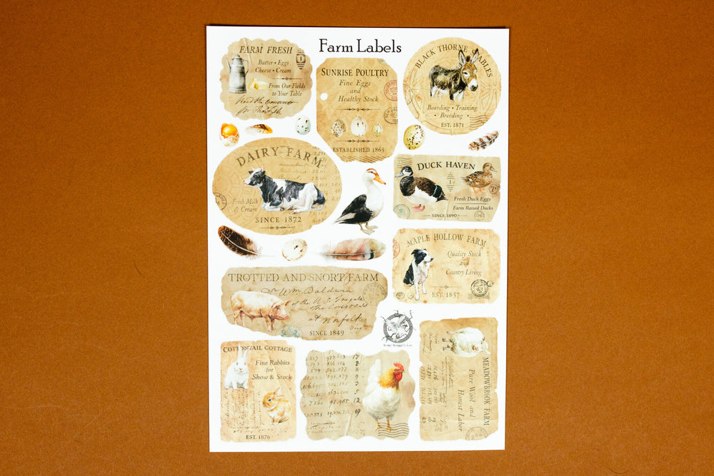 Vintage Labels & Receipts Sticker Sheet