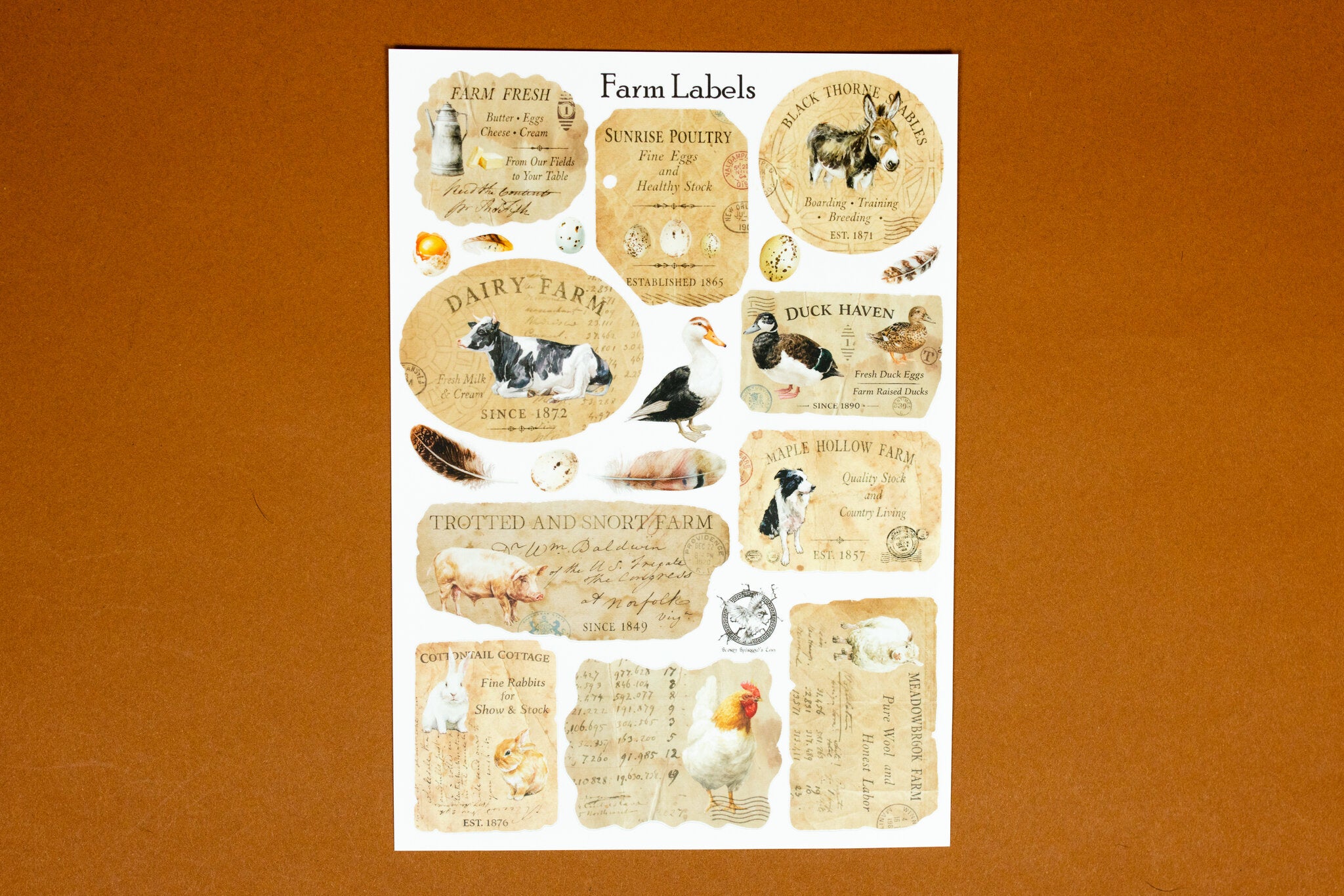 Vintage Labels & Receipts Sticker Sheet