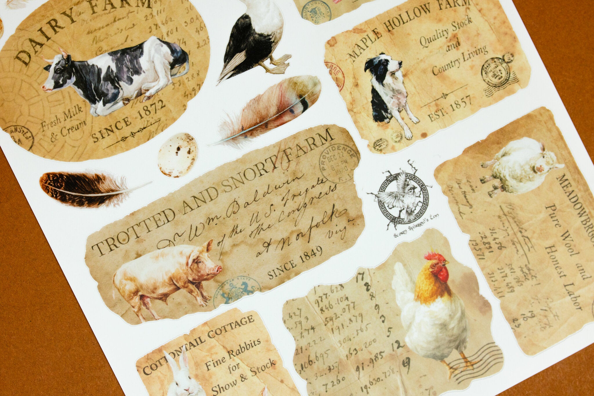 Vintage Labels & Receipts Sticker Sheet