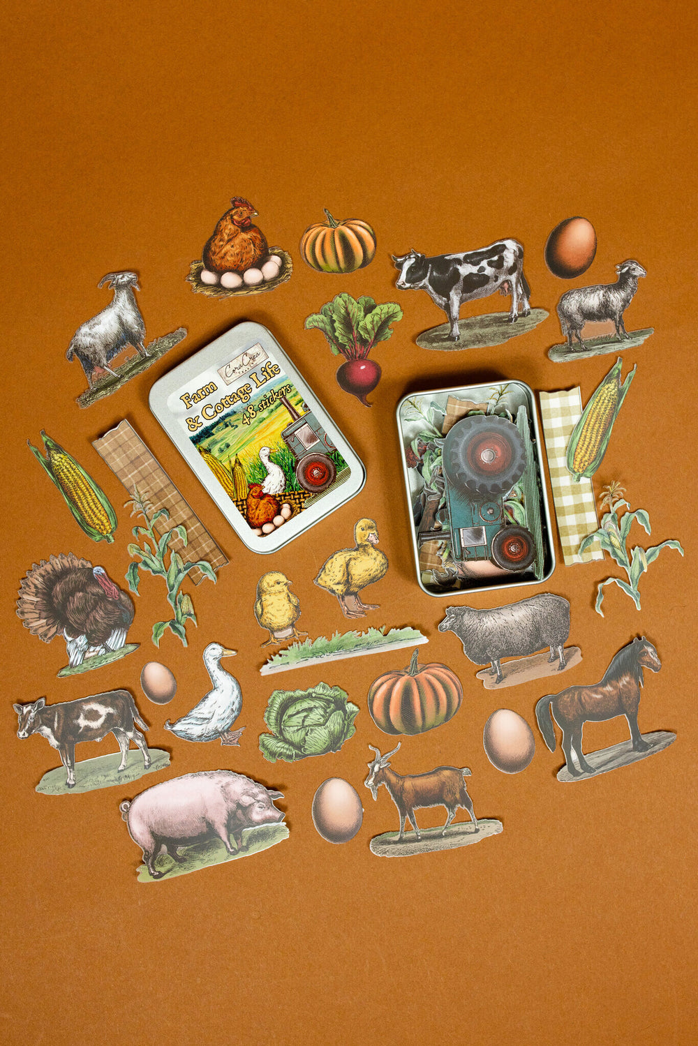 Farm & Cottage Life Sticker Tin