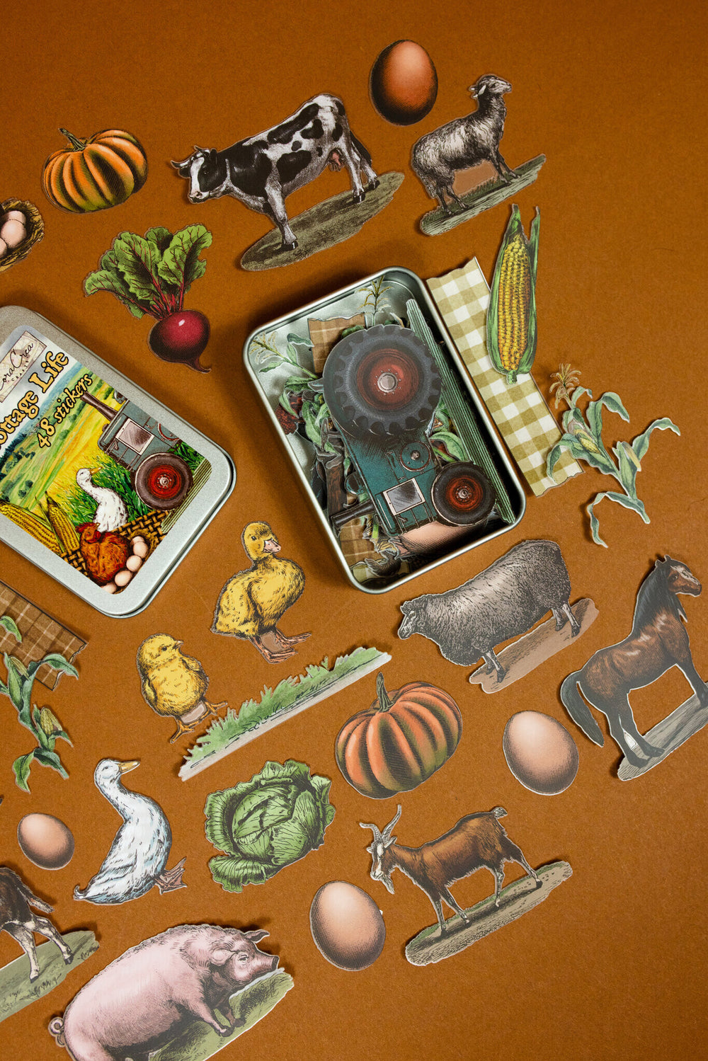 Farm & Cottage Life Sticker Tin